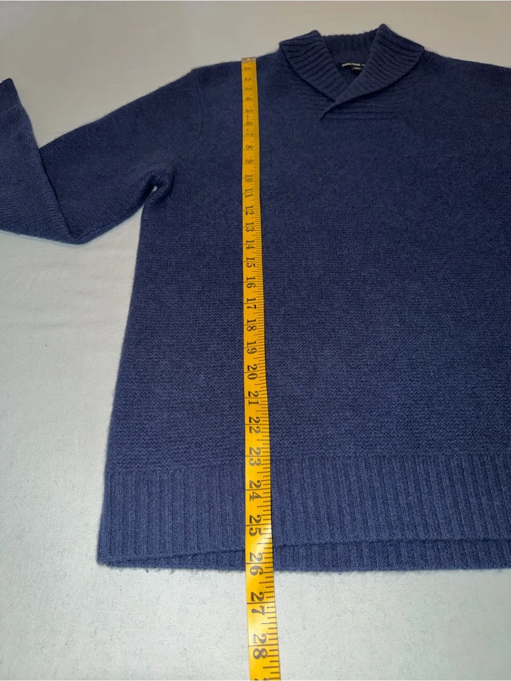 James Perse Los Angeles 100% Cashmere Shawl Collar Sweater Size 1 (S) Navy Blue